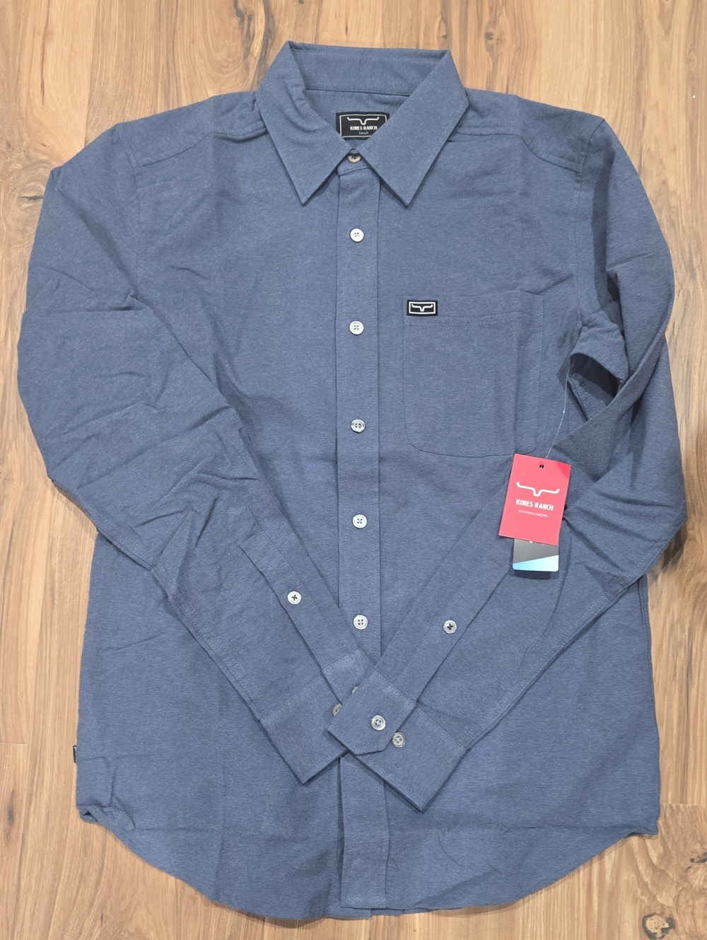 Kimes Ranch Men's Blue Long-Sleeve Button-Down Shirt